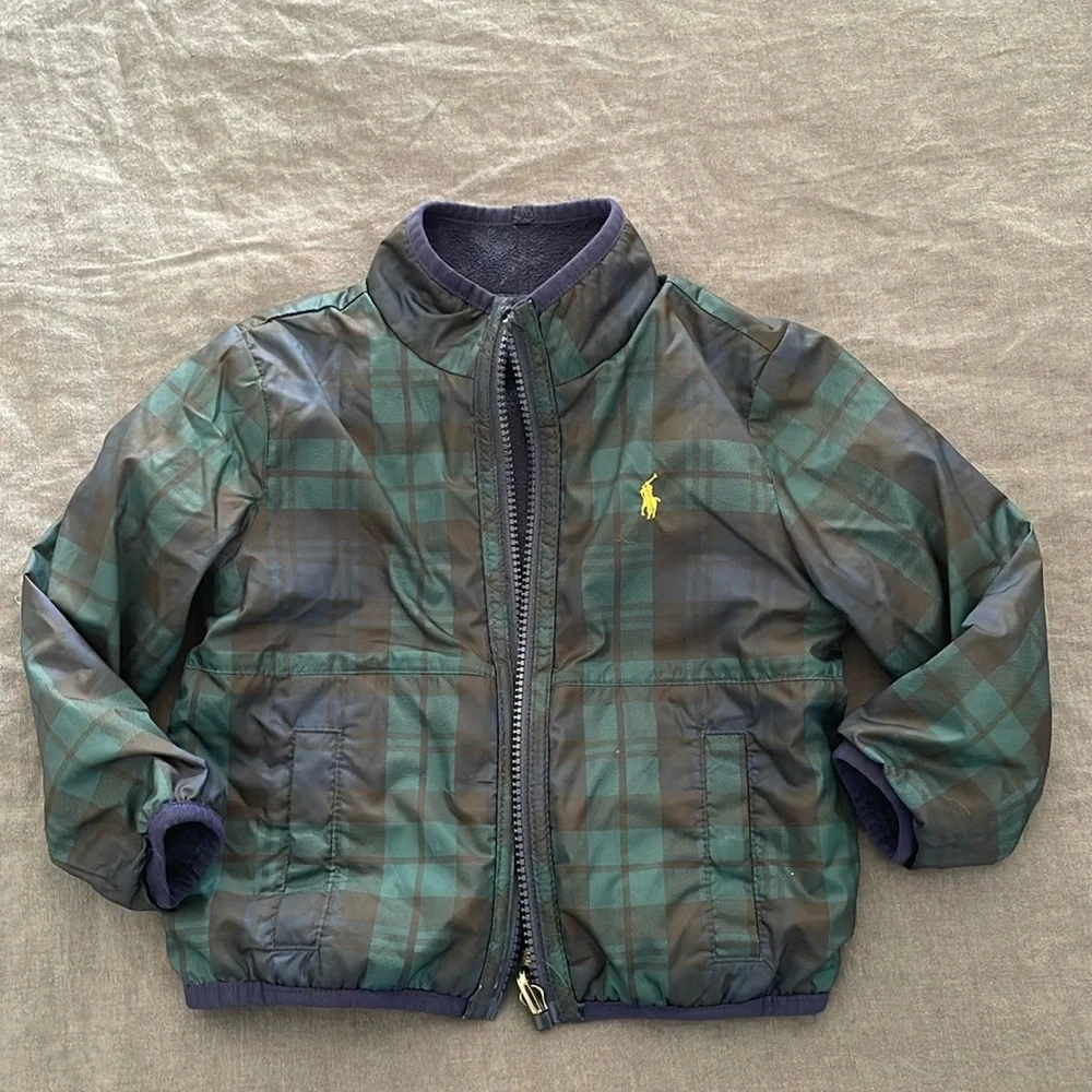 Ralph Lauren reversible jacket age 2 tartan warm boys Scottish kindergarten